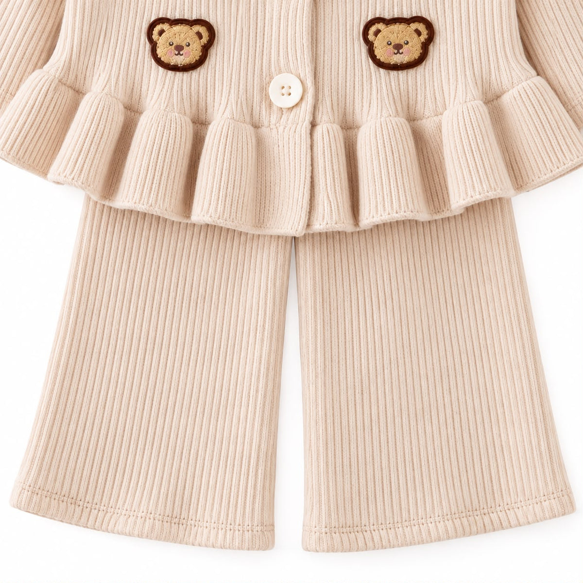 Patch Ribbed Outfit Set
