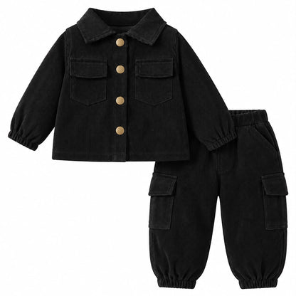 Corduroy Jacket and Cargo Pants Set