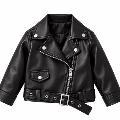Belted Kids Biker Jacket