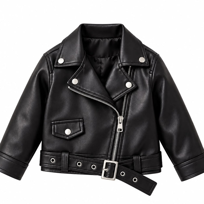 Belted Kids Biker Jacket
