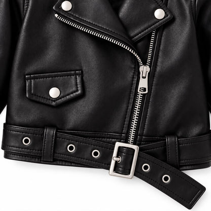 Belted Kids Biker Jacket