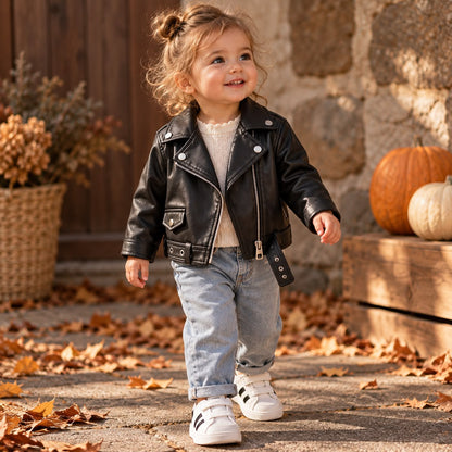 Belted Kids Biker Jacket