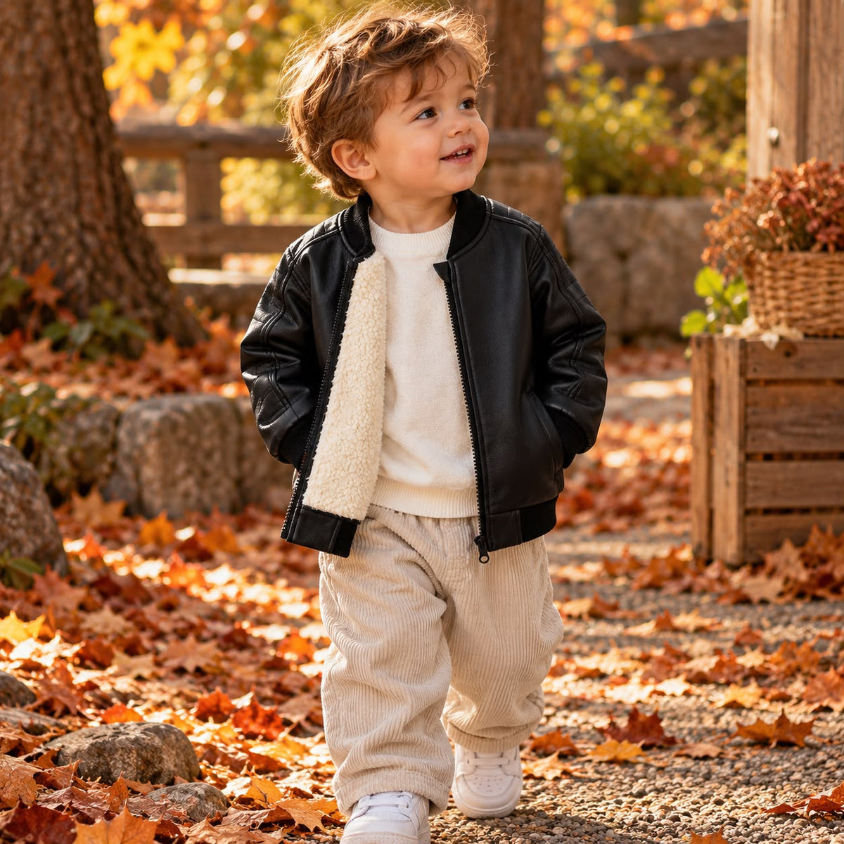 Warm Lined Kids Bomber Jacket