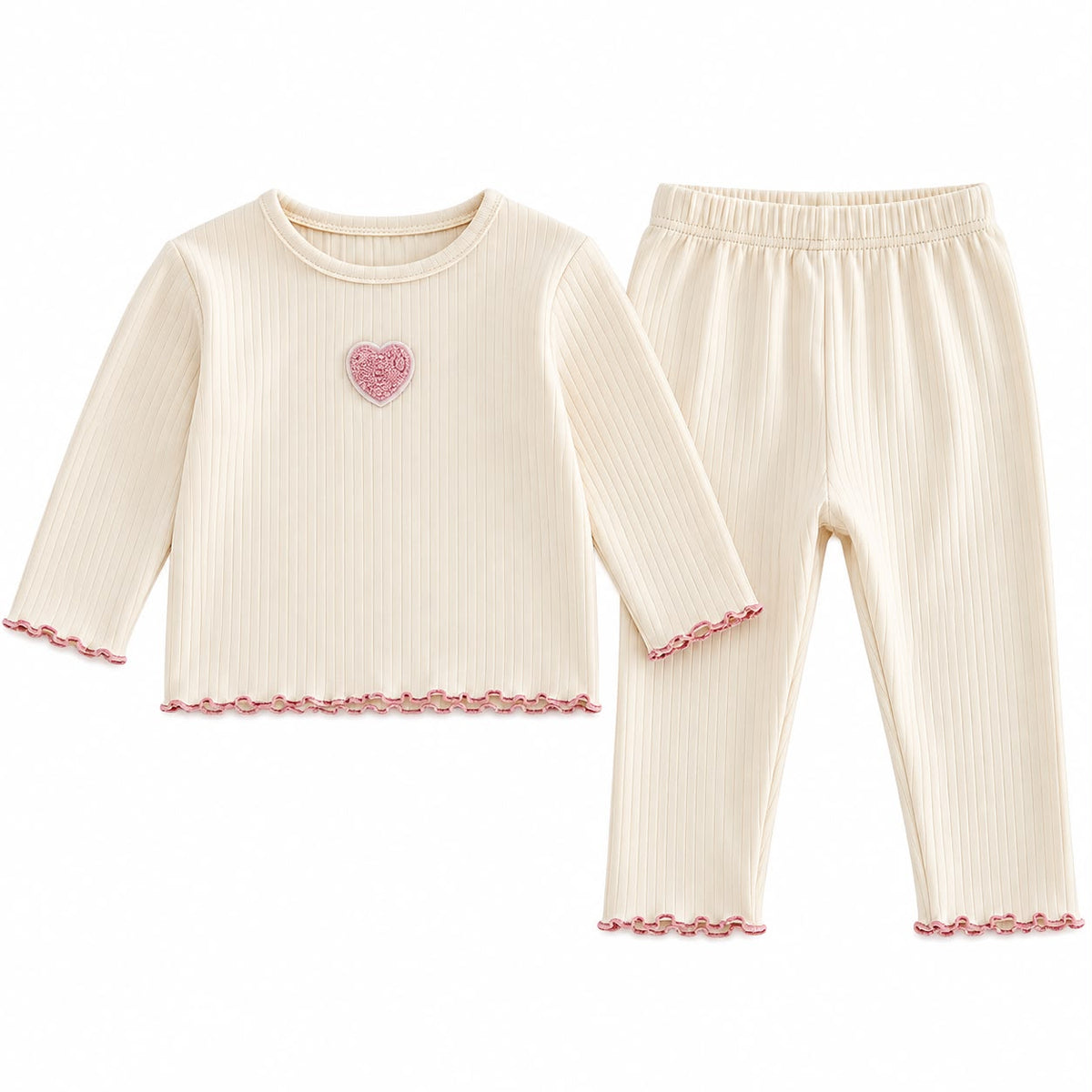 Ribbed Heart Top and Pants Set