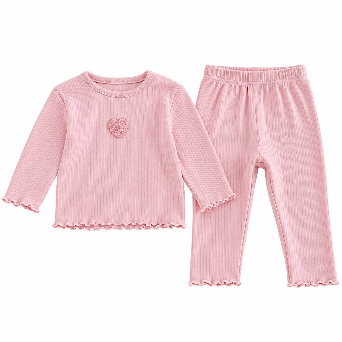 Ribbed Heart Top and Pants Set