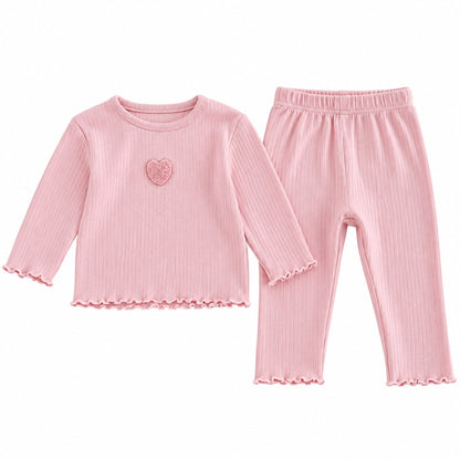 Ribbed Heart Top and Pants Set