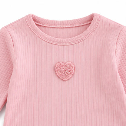 Ribbed Heart Top and Pants Set