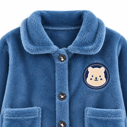 Fleece Button Jacket and Pants Set