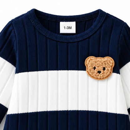 Bear Patch Bodysuit and Pants Set