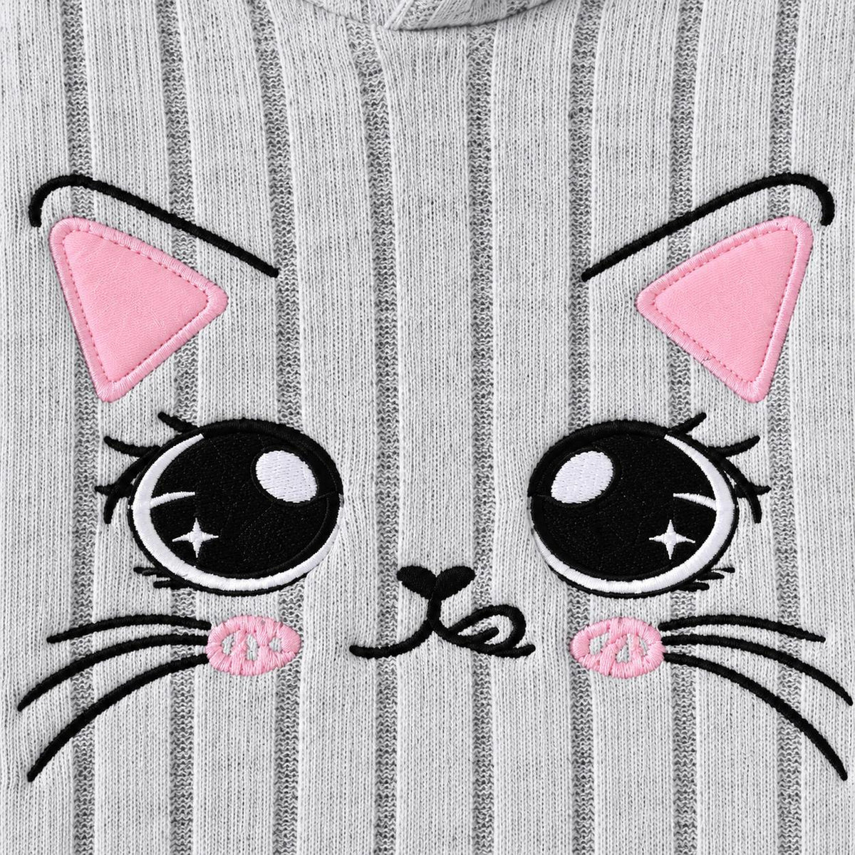Cat Detail Ribbed Outfit Set