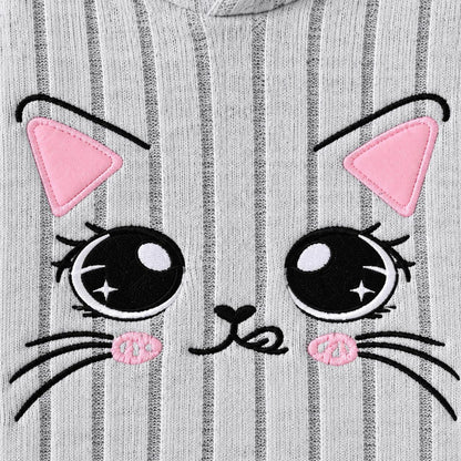 Cat Detail Ribbed Outfit Set