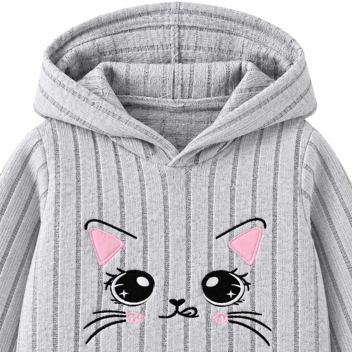 Cat Detail Ribbed Outfit Set