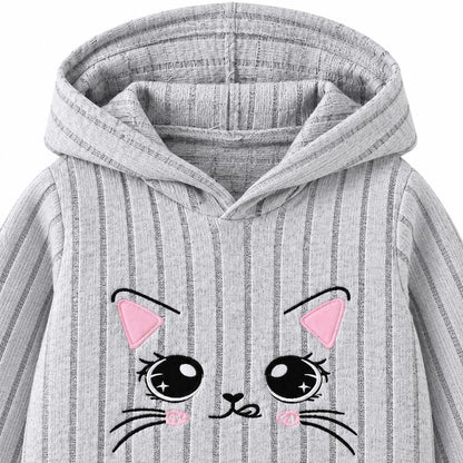 Cat Detail Ribbed Outfit Set