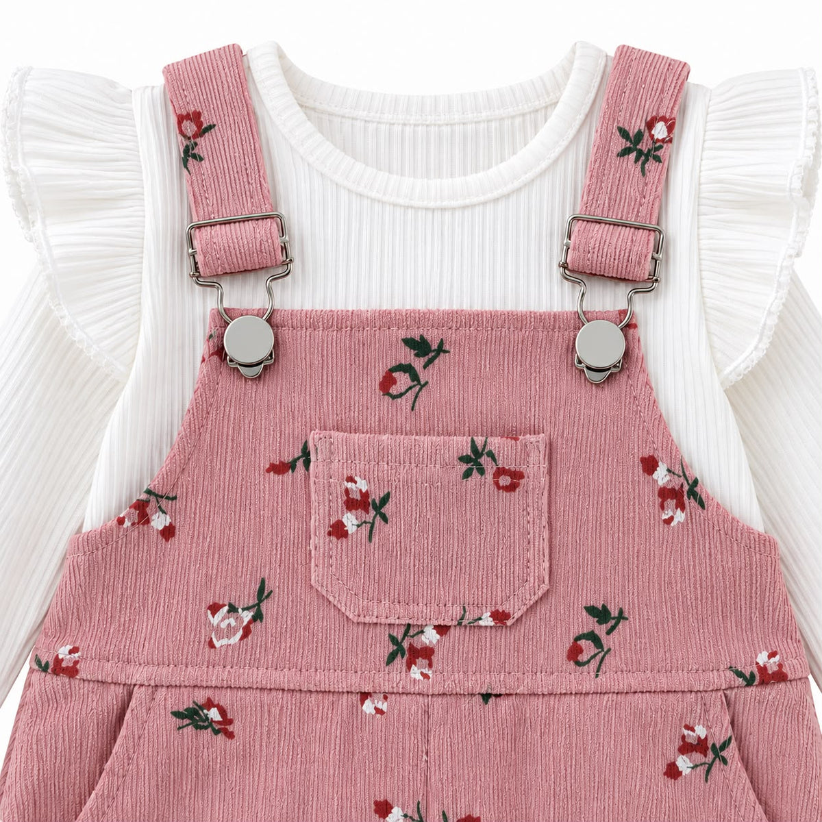 Ribbed Top and Overall Set