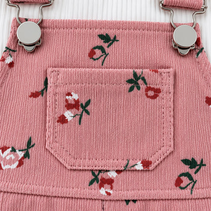 Ribbed Top and Overall Set