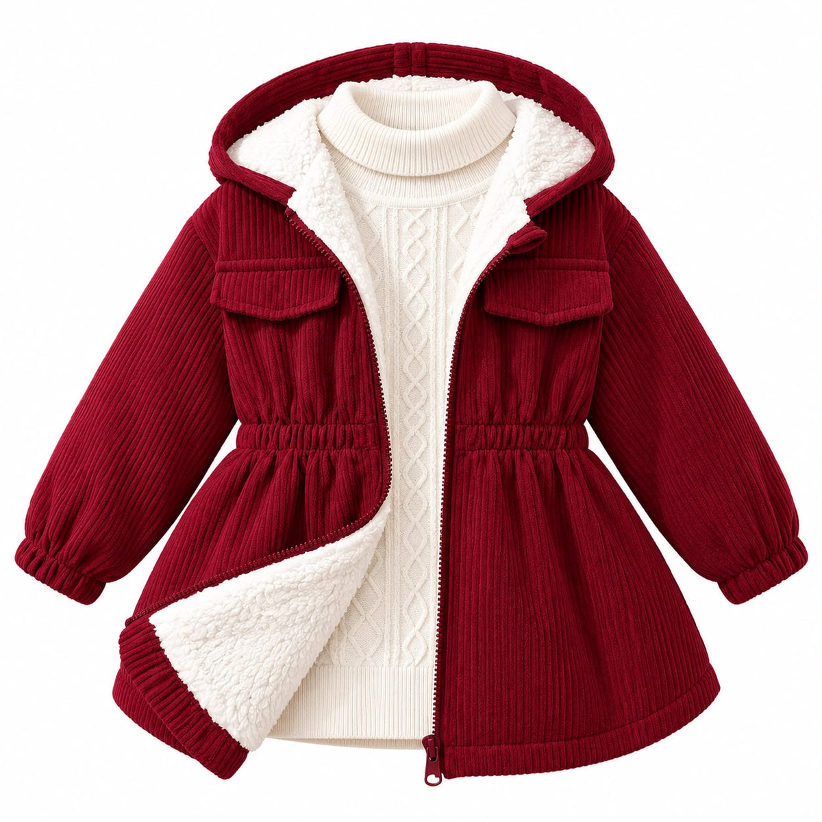 Fleece Lined Hooded Jacket