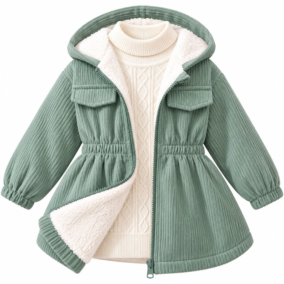 Fleece Lined Hooded Jacket