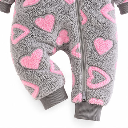 Plush Heart Baby Romper
