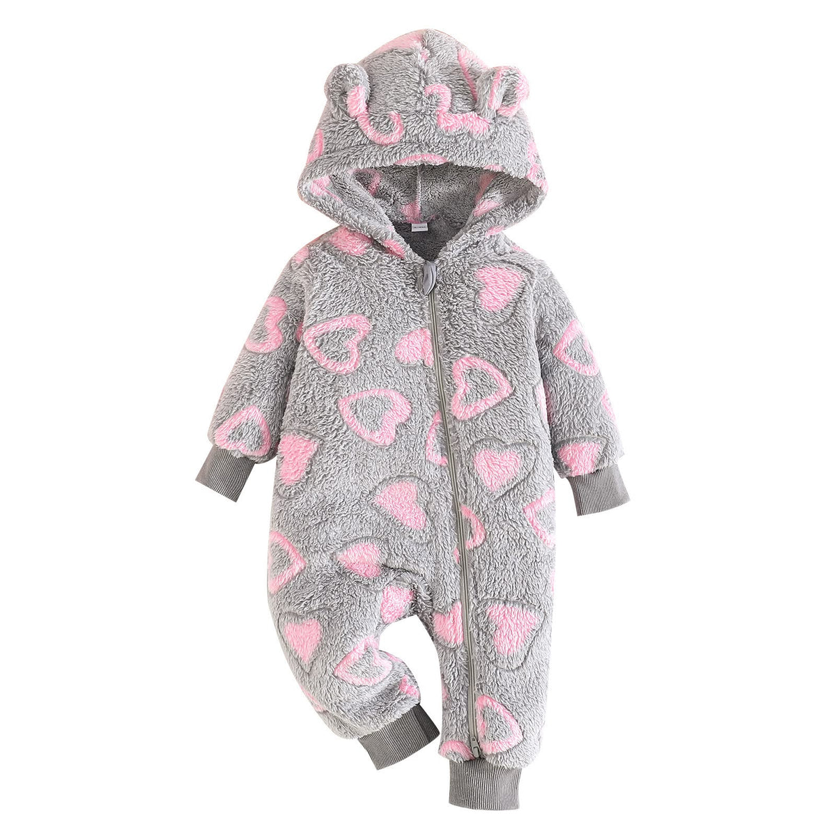 Plush Heart Baby Romper