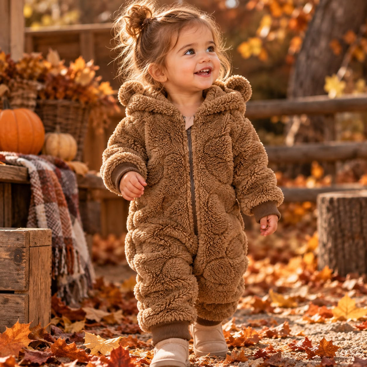 Plush Bear Baby Jumpsuit