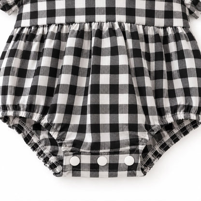 Lace Collar Gingham Dress