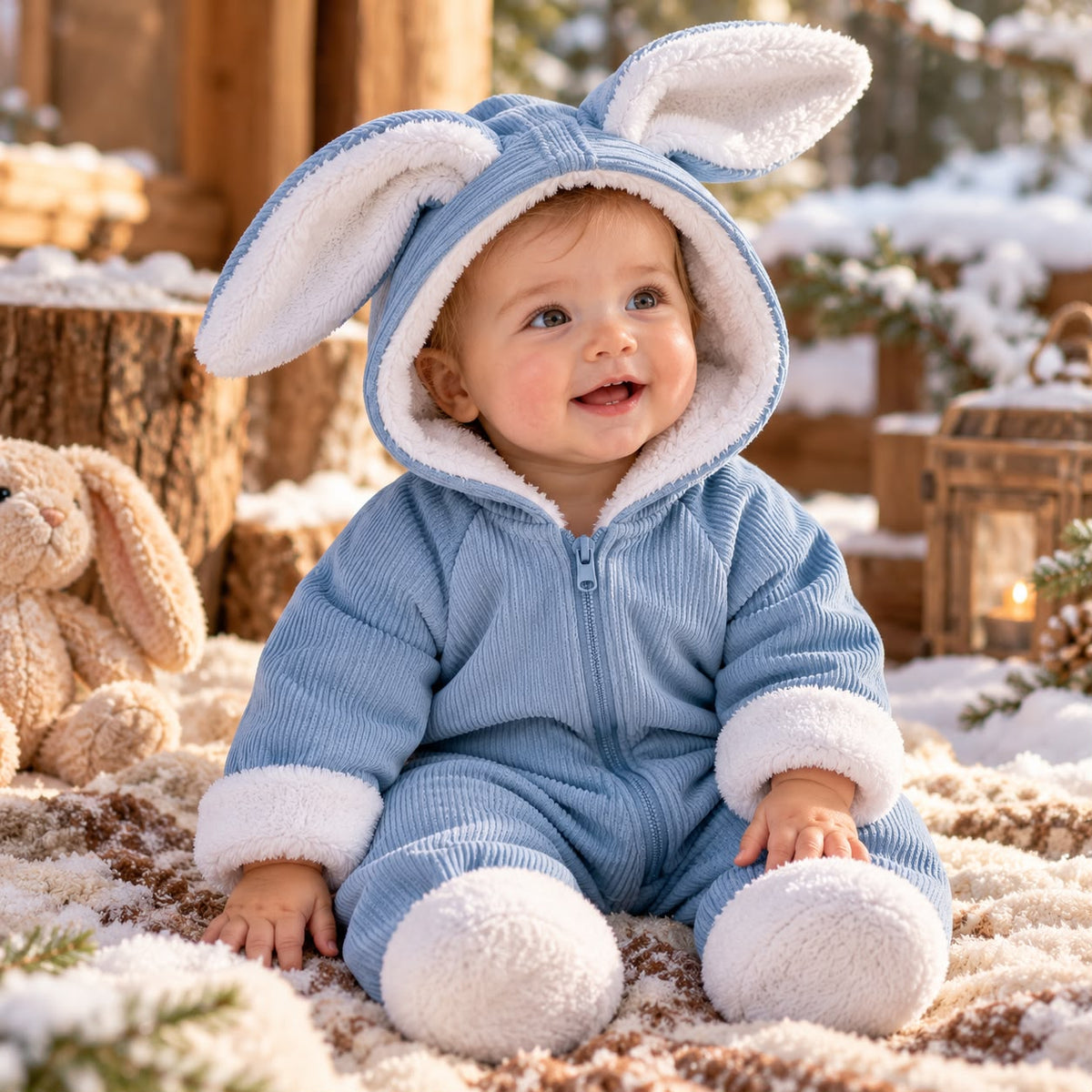 Cosy Hooded Baby Romper