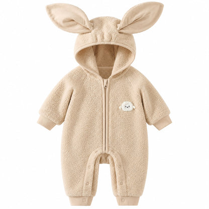 Bunny Hood Fleece Baby Romper
