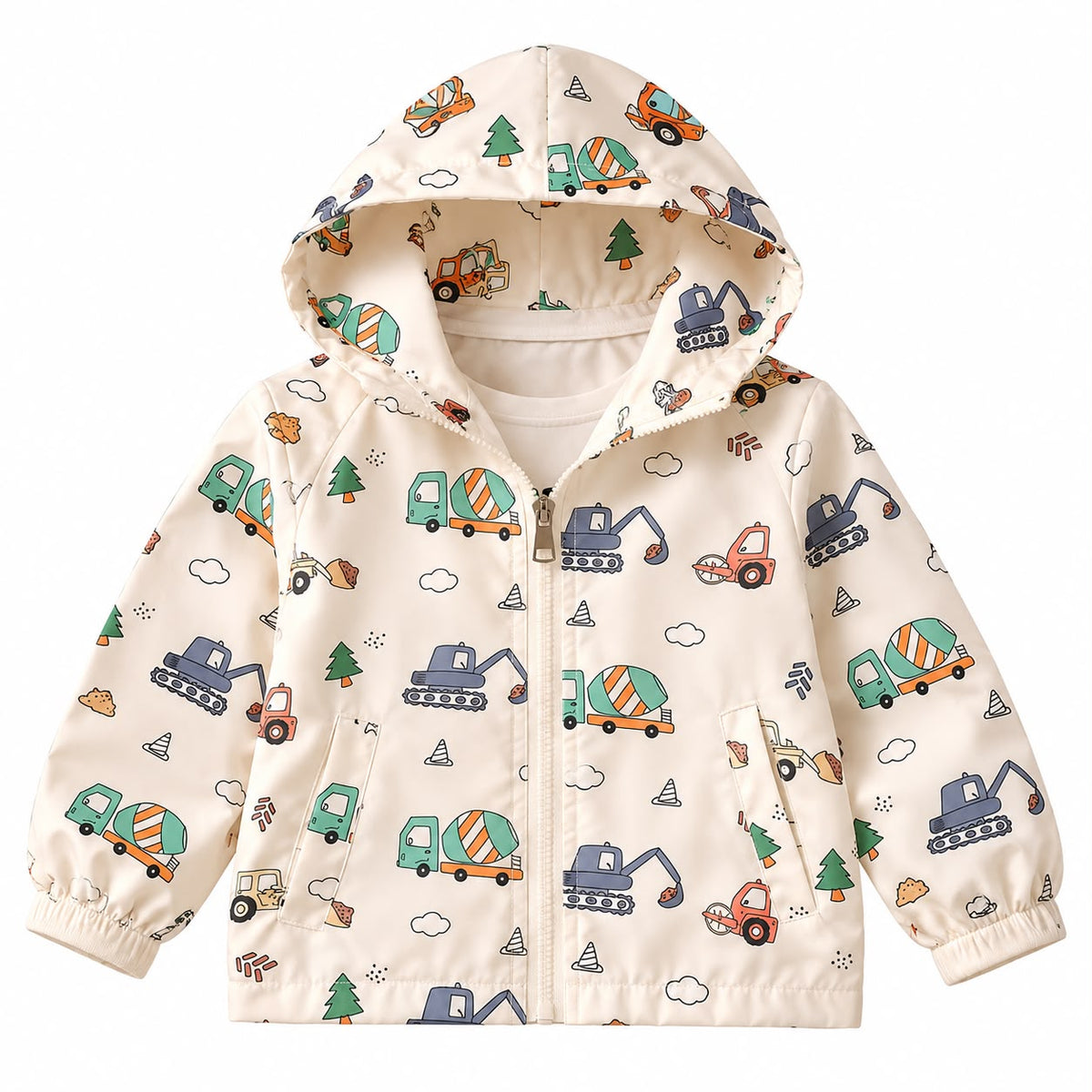 Construction Print Hooded Jacket