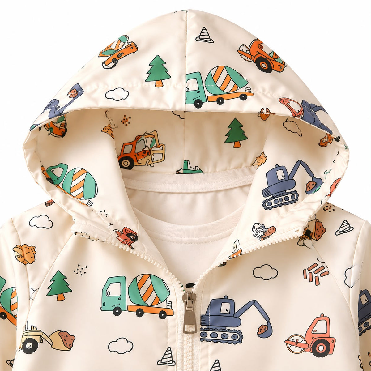 Construction Print Hooded Jacket