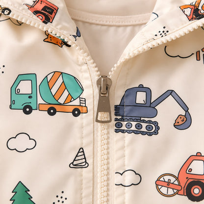 Construction Print Hooded Jacket