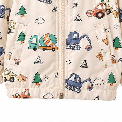 Construction Print Hooded Jacket