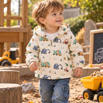 Construction Print Hooded Jacket