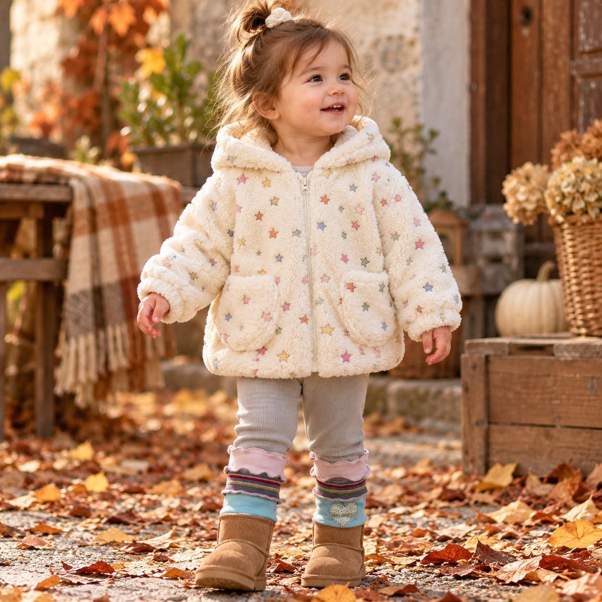 Star Print Fleece Outfit Set