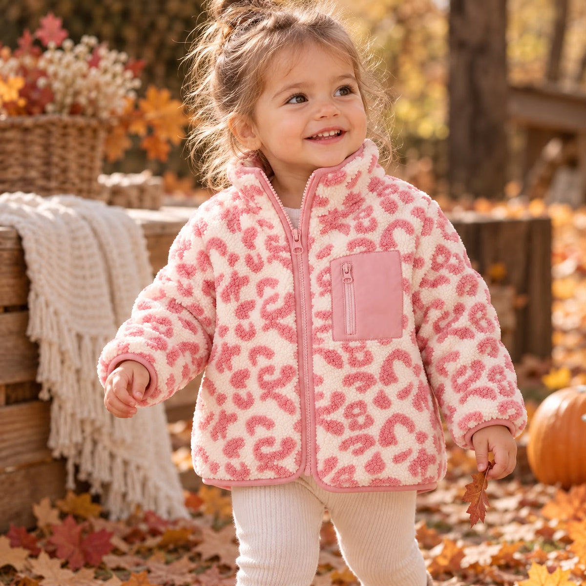 Leopard Fleece Baby Jacket