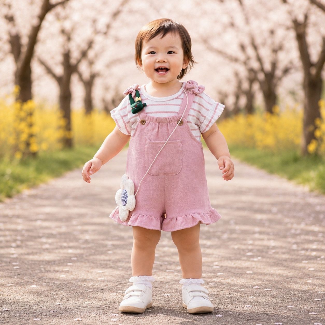 Pink Ruffle Romper Set