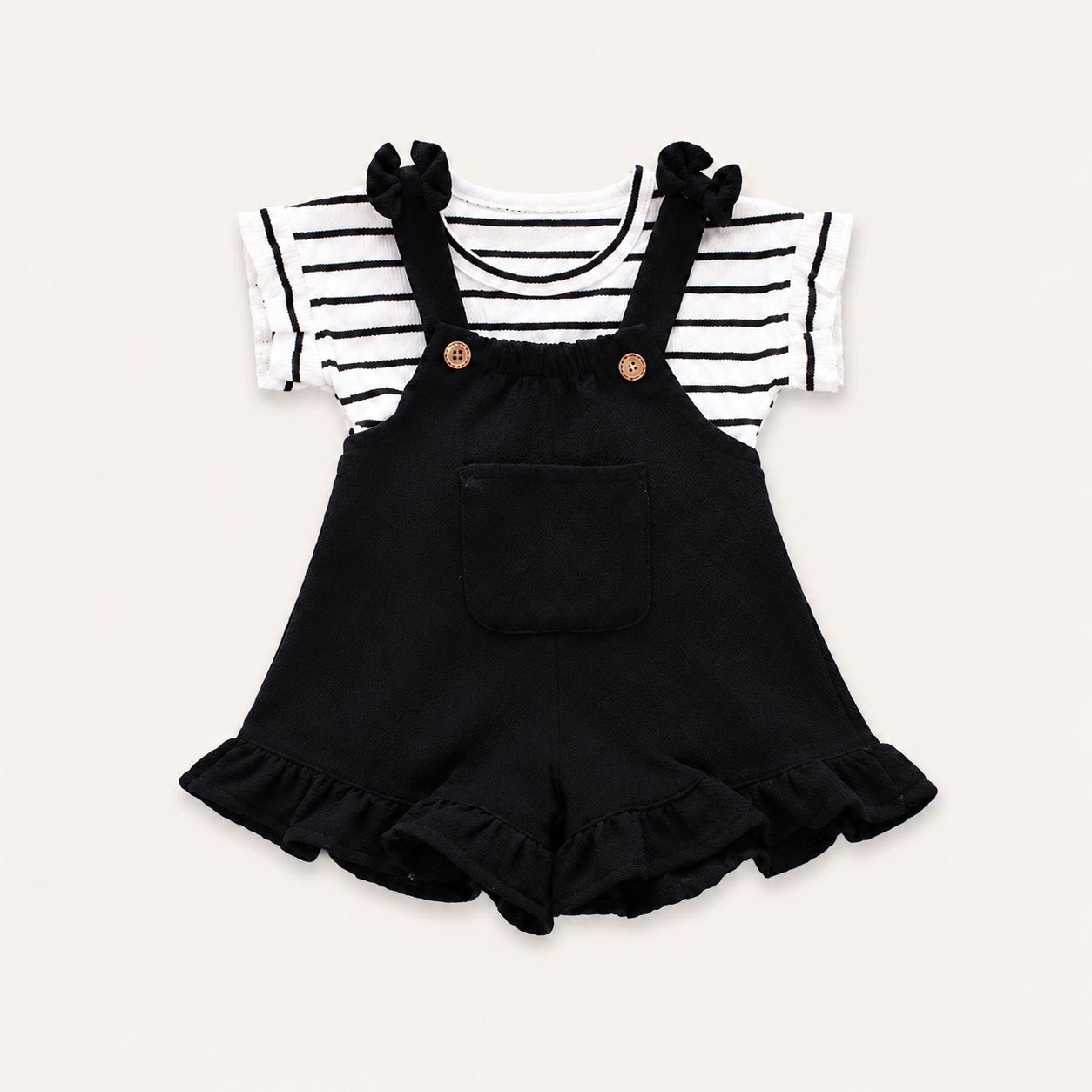 Pink Ruffle Romper Set