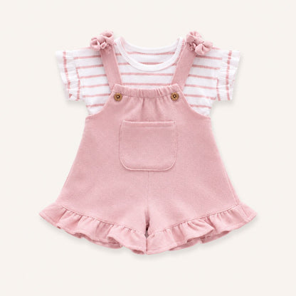 Pink Ruffle Romper Set