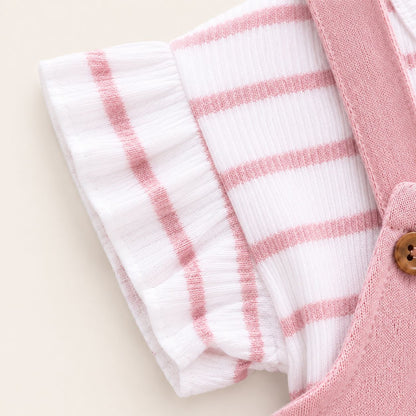Pink Ruffle Romper Set