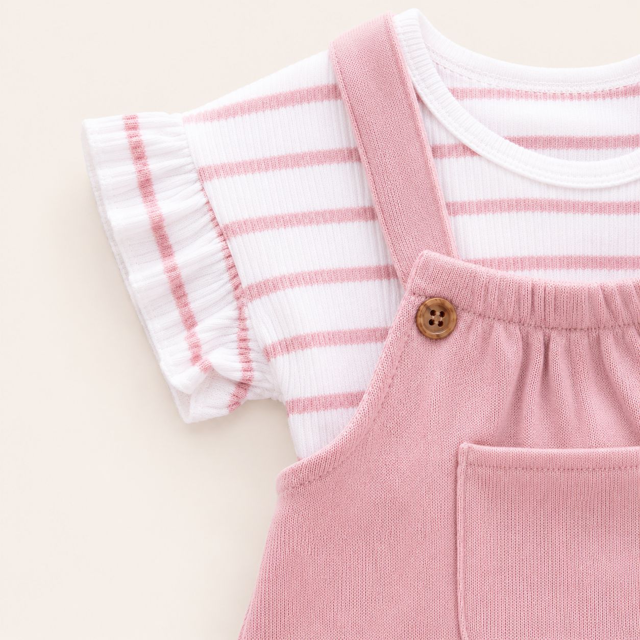 Pink Ruffle Romper Set