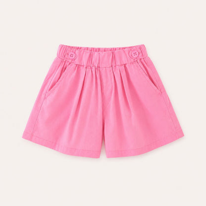 Pink Button Shorts