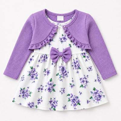 Cardigan and Floral Dress Set