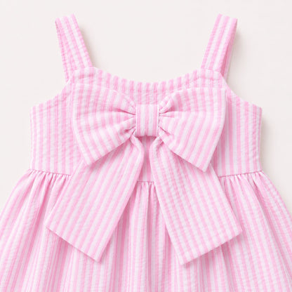 Pink Stripe Bow Dress