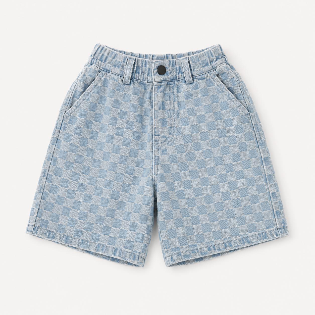 Check Denim Shorts