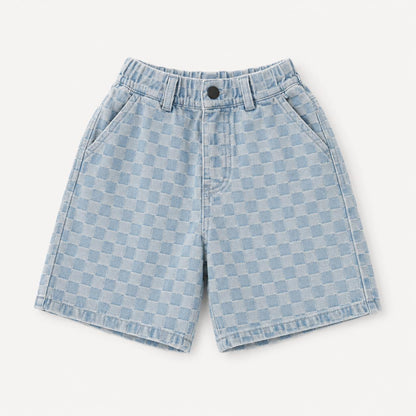 Check Denim Shorts