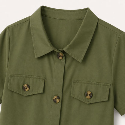 Olive Collar Dress