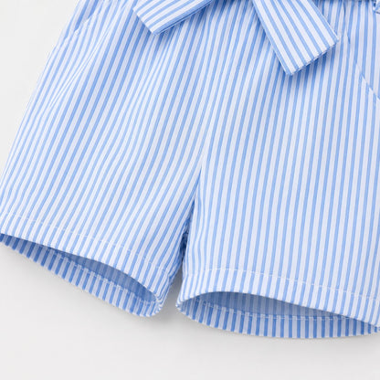 Striped Belted Romper