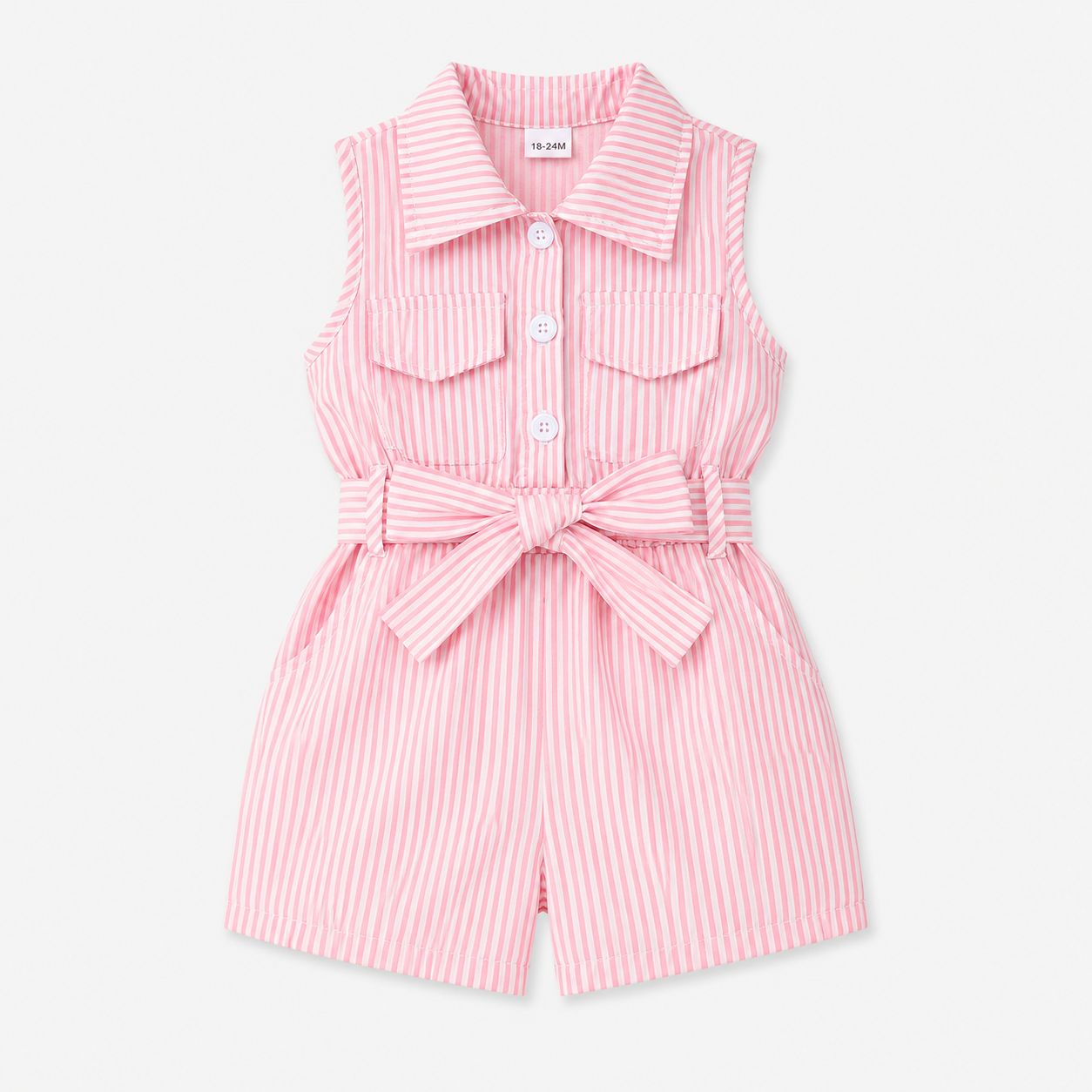 Striped Belted Romper