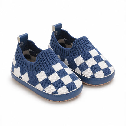 Check Knit Slip-On Shoes