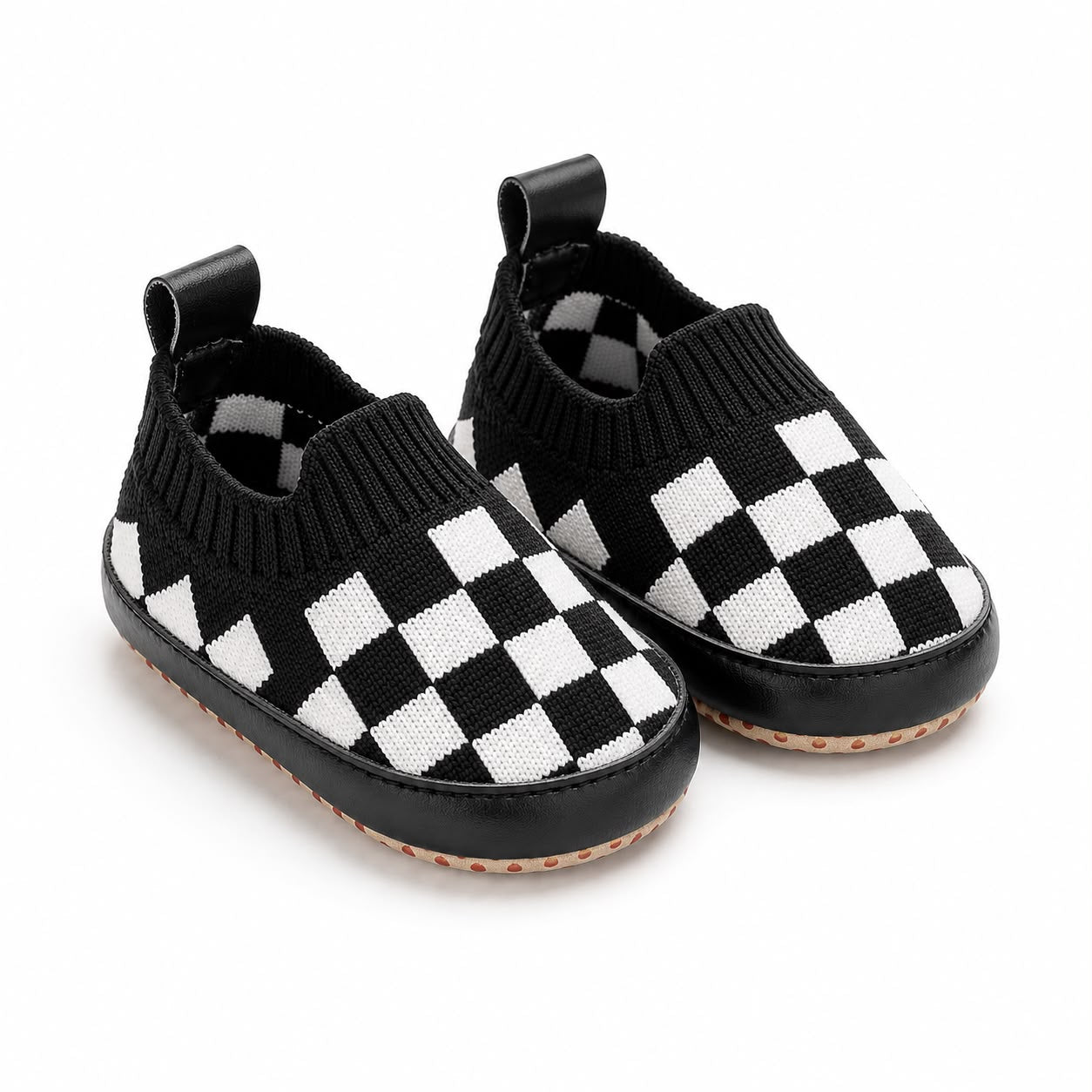 Check Knit Slip-On Shoes