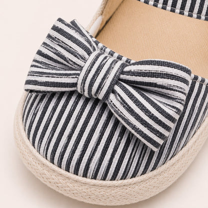 Striped Bow Shoes